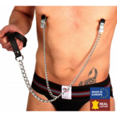 Borstenklemmen en Leash - Zwart/Zilver