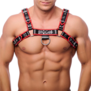 Premium Leren Harnas - L/XL - Zwart/Rood