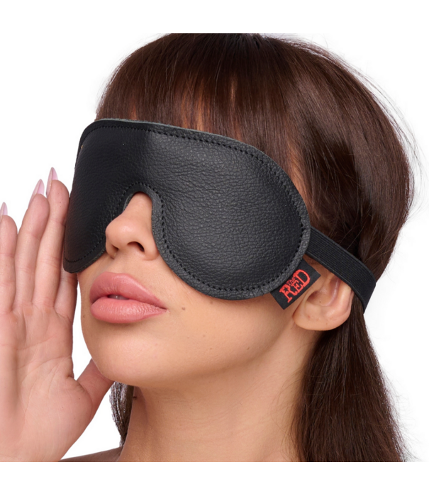 Red Leather Leren Oogmasker - Zwart
