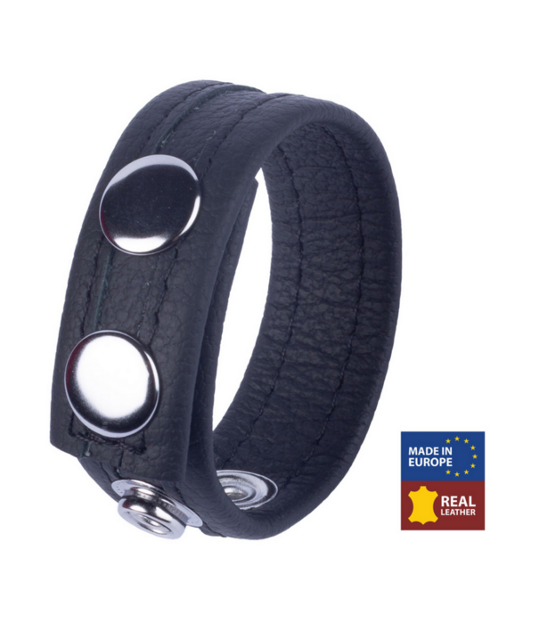 Red Leather Tippy - Leren Cockring - Zwart