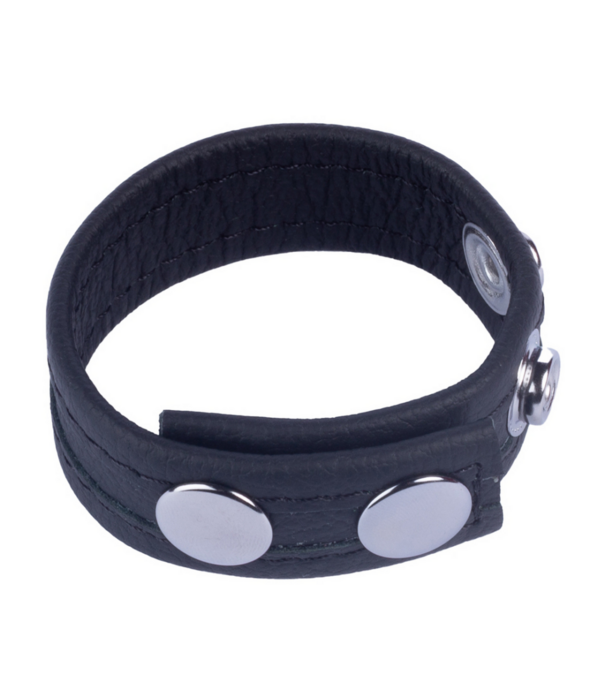 Red Leather Tippy - Leren Cockring - Zwart