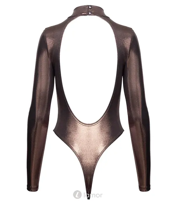 * COTTELLI  Cottelli Party glamour body roségoud koper met lange mouw