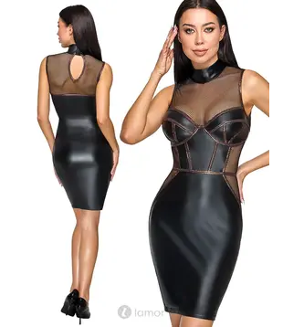 Mattlook jurk met mesh, CC2719495