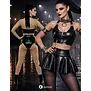 Demoniq wetlook minirok met asymmetrische lengte zwart