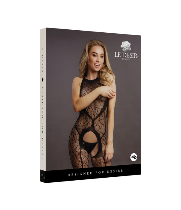 Le Désir by Shots Crotchless Leopard Bodystocking - One Size