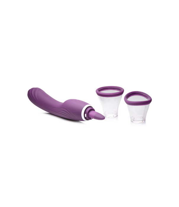Lickgasm - 8x Licking en Sucking Vibrator - Paars
