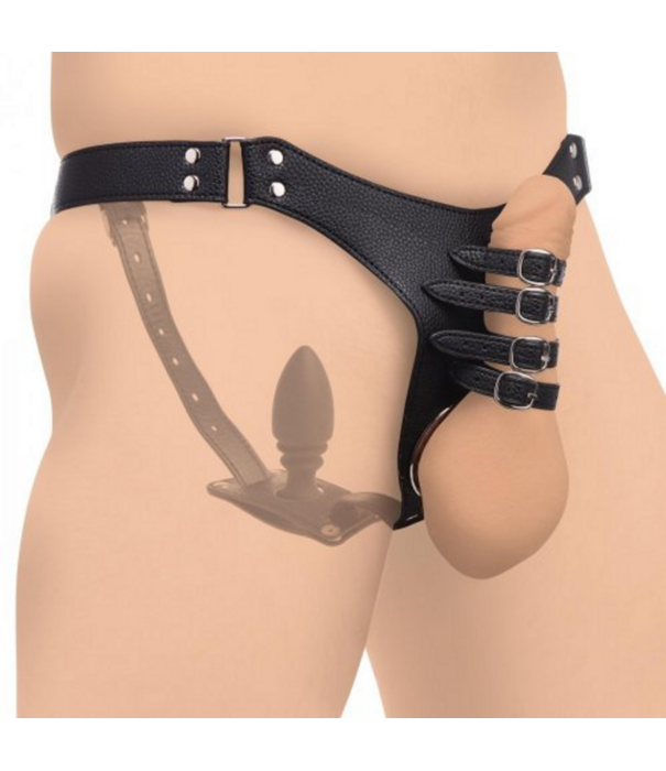 Kruisigingsharnas voor Mannen + Siliconen Butt Plug