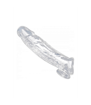 Realistische Heldere Penis Sleeve en Ball Stretcher