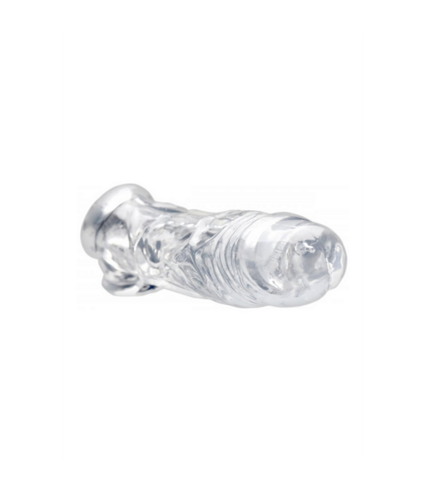 Realistische Heldere Penis Sleeve en Ball Stretcher
