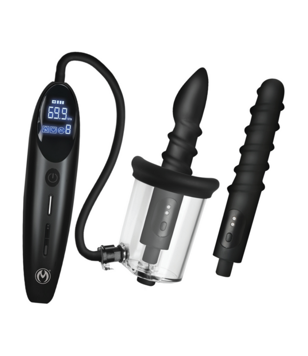 Rosebud Driller Deluxe Set - Vibrerende Silicone Rosebud Pomp - Transparant