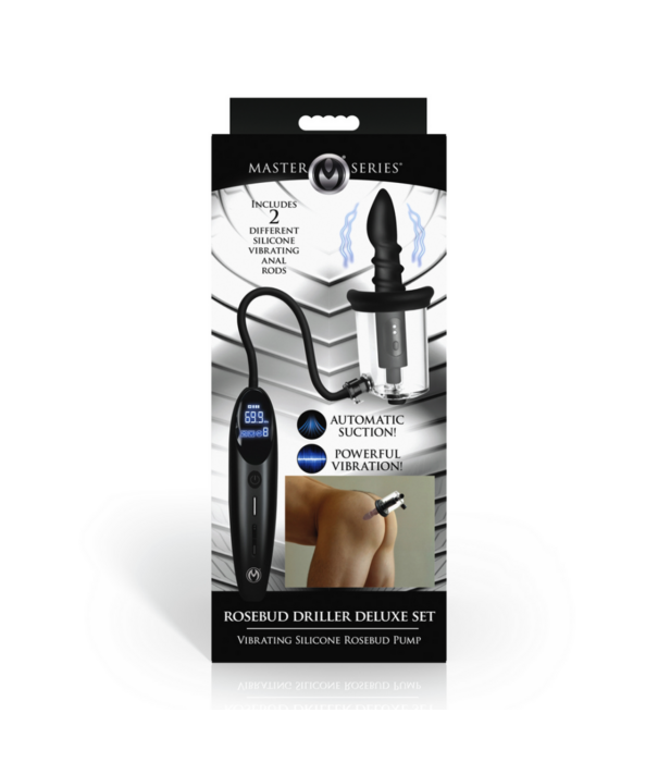 Rosebud Driller Deluxe Set - Vibrerende Silicone Rosebud Pomp - Transparant