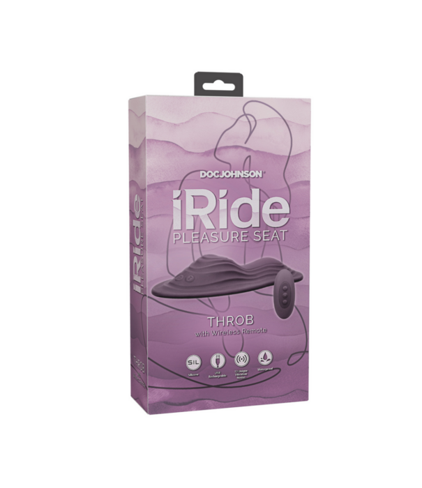 Doc Johnson iRide Pleasure Seat - Throb - Oplaadbaar met Draadloze Afstandsbediening - Dusty Purple
