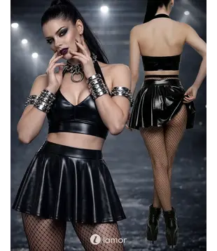 Wetlook Minirok Met Ruches, Loretta