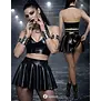 Demoniq Wetlook Minirok Met Ruches En Rits DDLoretta001