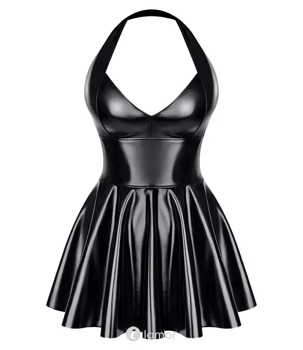 * DEMONIQ Demoniq Wetlook Mini Jurk Met Diep Decolleté DDOlimpia001