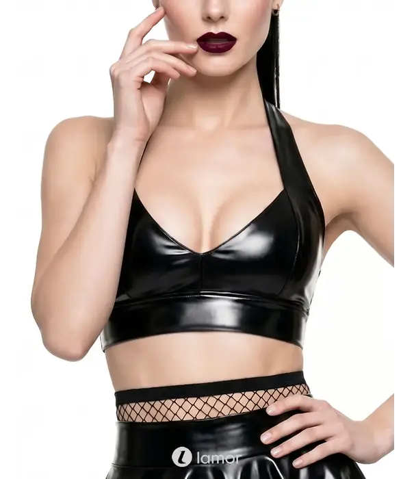* DEMONIQ Demoniq Wetlook Top Met Open Rug En Diep Decolleté DDSofia001
