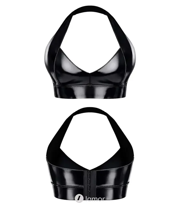 * DEMONIQ Demoniq Wetlook Top Met Open Rug En Diep Decolleté DDSofia001