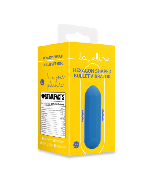 Loveline by Shots Hexagon Vorm Bullet Vibrator - Jetset Blauw