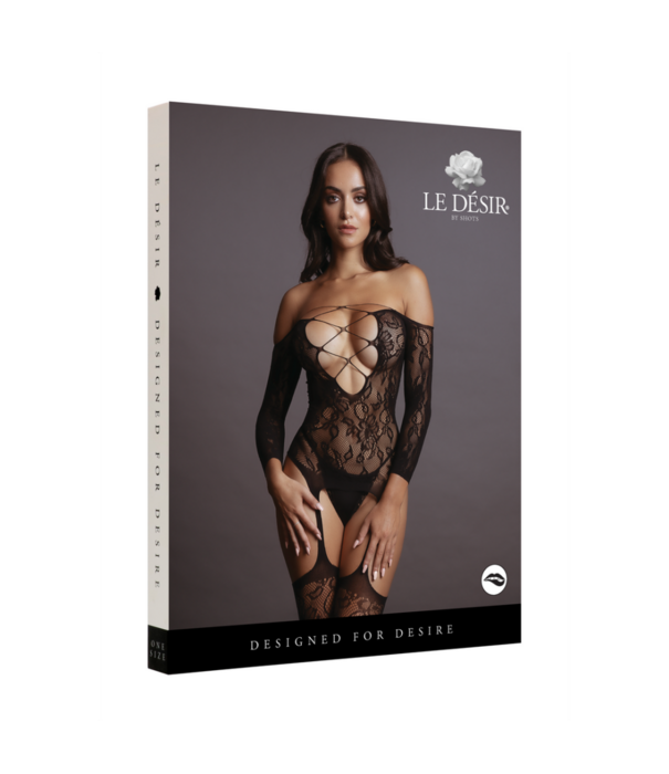 Le Désir by Shots Criss Cross Neck Bodystocking - One Size