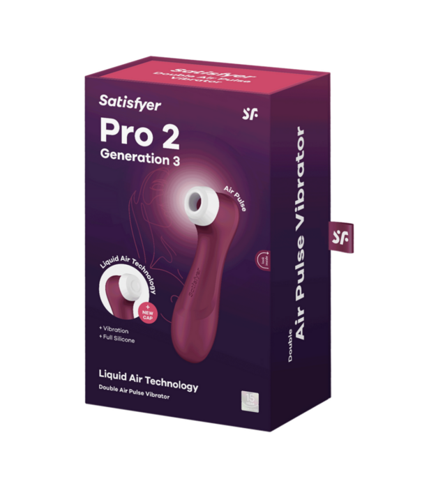 Satisfyer Pro 2 Generatie 3 - Double Air Pulse Vibrator - Liquid Air - Wijnrood