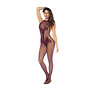 Halter en Kruidige Bloemen Bodystocking - Één Maat - Kers