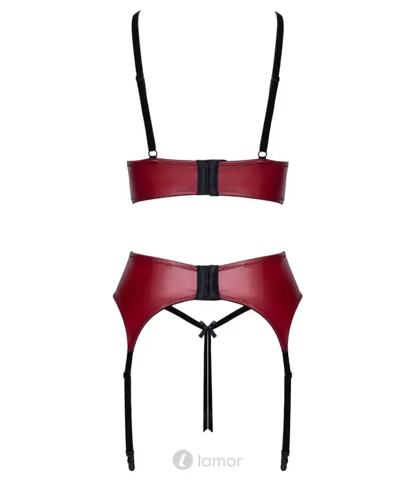 * COTTELLI  Cottelli Lingerie 3-Delig Jarretel Set Met Lift-Up BH CC2215721