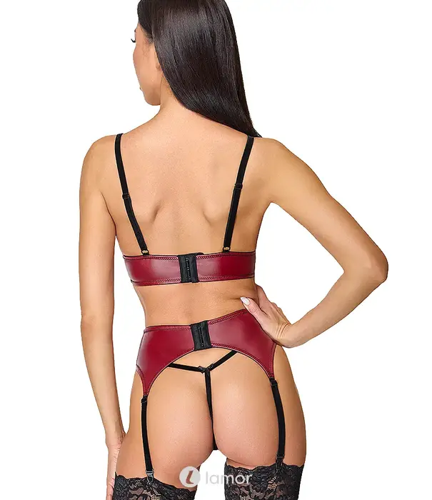 * COTTELLI  Cottelli Lingerie 3-Delig Jarretel Set Met Lift-Up BH CC2215721