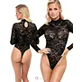 Cottelli Lingerie Body Van Ornamentkant Met Lange Mouwen CC2643871