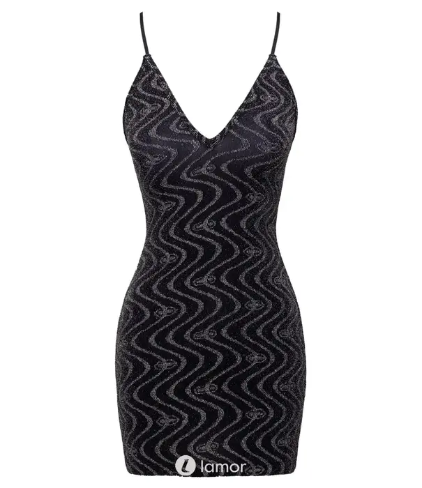 * COTTELLI  Cottelli Party Glitter Mini Jurk Met Zigzag Patroon CC27194441021