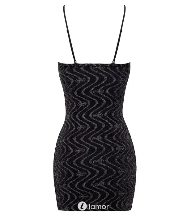 * COTTELLI  Cottelli Party Glitter Mini Jurk Met Zigzag Patroon CC27194441021