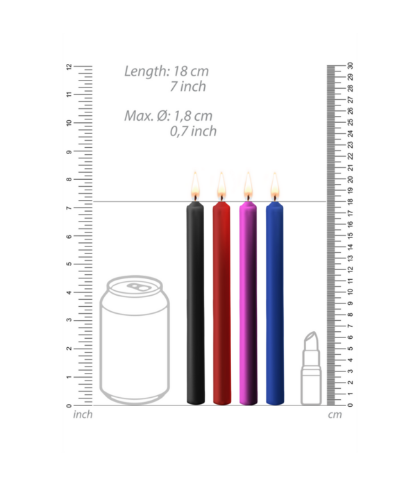 Ouch! by Shots Teasing Wax Kaarsen - 4 Stuks - Groot - Multicolor