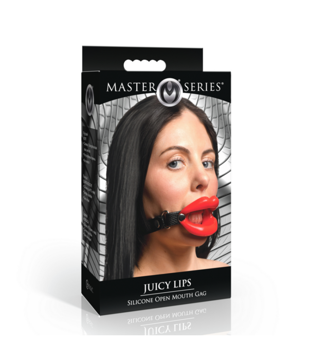 Juicy Lips - Siliconen Open Mond Gag - Rood