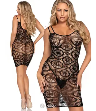 Leg Avenue Daisy Crochet Mini Jurkje Zwart