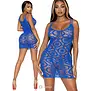 Leg Avenue Daisy Crochet Mini Jurkje Met Gehaakt Patroon Blauw