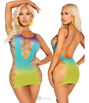 Naadloze Mini Jurk Met Ombré Effect En Imitatievetersluiting