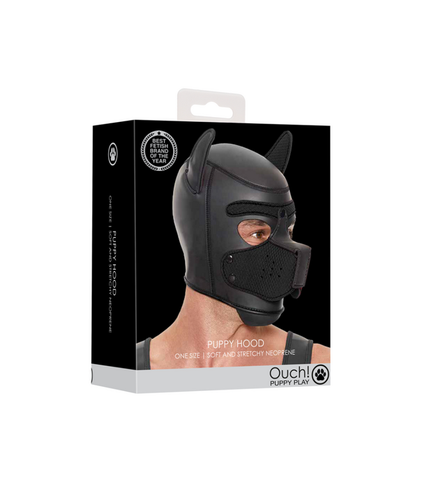 Ouch! by Shots Neopreen Puppy Mask - Zwart