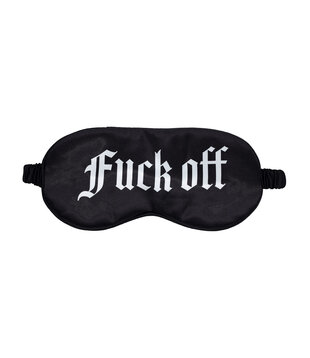 Fuck Off - Geprinte Satijnen Masker - Zwart