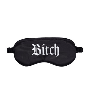 Bitch - Gedrukte Satijnen Masker - Zwart