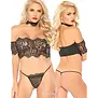 Leg Avenue Kanten Top Met Choker En String Zwart M/L