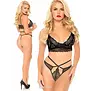 Leg Avenue Sweetheart Bralette En String Van Kant Met Hartmotief Zwart