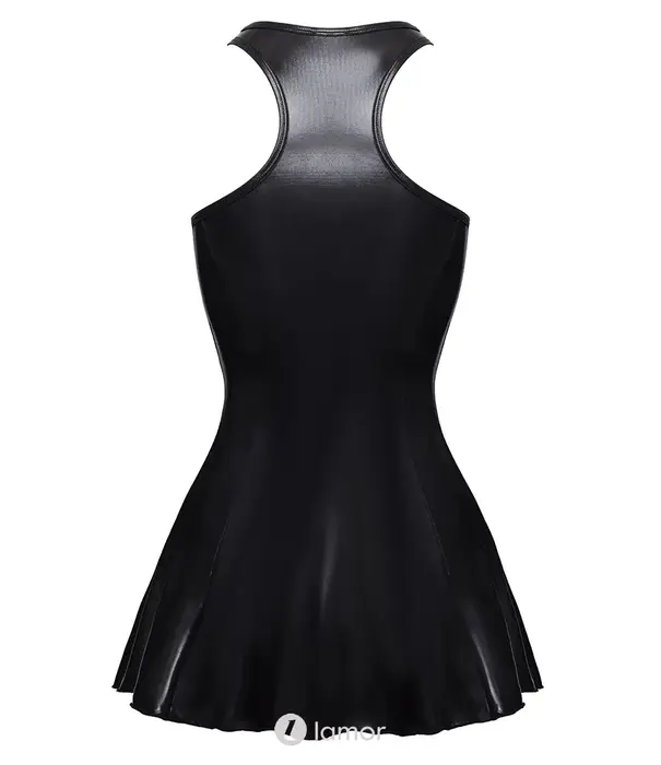 * COTTELLI  Cottelli Party glanzende wetlook minijurk met racerback en uitlopende rok CC-2719460