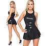 Cottelli Party glanzende wetlook minijurk met racerback en uitlopende rok CC-2719460