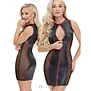 Cottelli Party mouwloze minijurk in zwarte matte look met mesh inzetstukken en ritssluiting CC-2719550