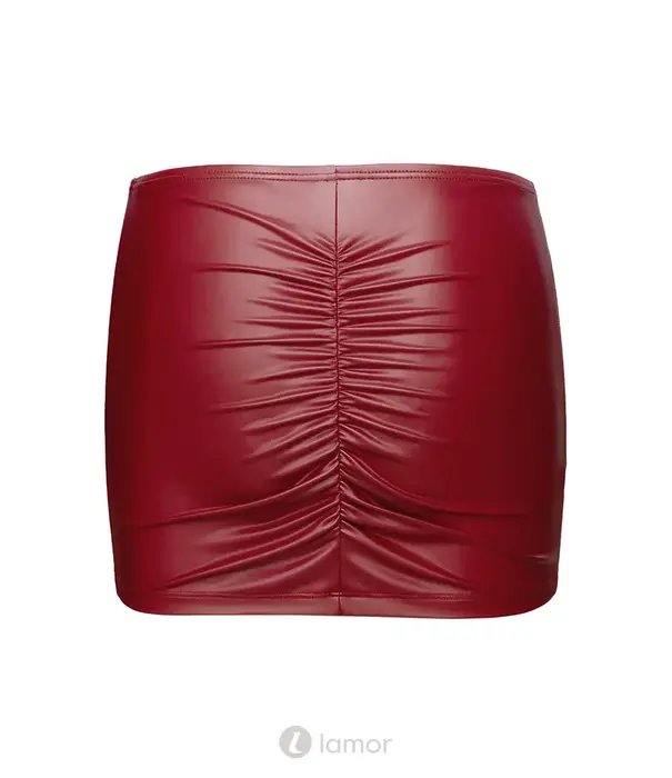* COTTELLI  Cottelli Party minirok in rode matte look met accentuerende rimpeling en stretch tailleband CC-2770288