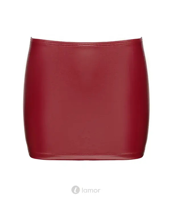 * COTTELLI  Cottelli Party minirok in rode matte look met accentuerende rimpeling en stretch tailleband CC-2770288