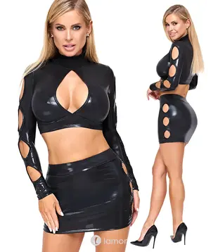 Cottelli Party wetlook clubwear set, CC-2260700