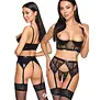 Cottelli 3-delige kruisloze jarretelset met longline bh, jarretelgordel en string CC-2221667