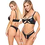 Cottelli Lingerie wetlook beugelbeha en open string set met stijlvolle bandjes CC-2215756