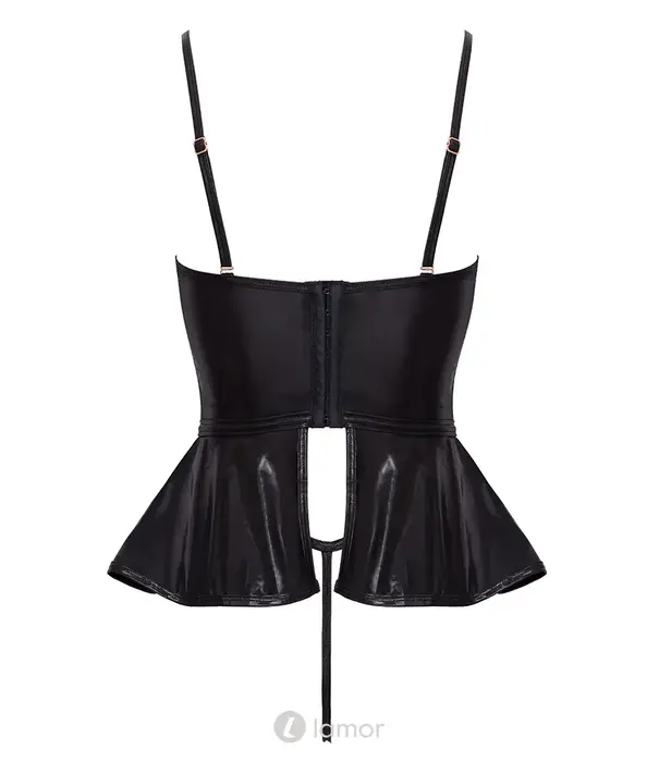* ABIERTA FINA Abierta Fina ouvert lingerieset met bustless top, kruisloze string en wetlook AF2251558