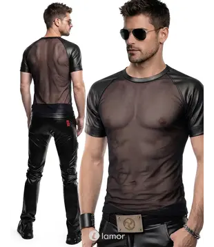 Heren mesh T-shirt zwart, ADYans001
